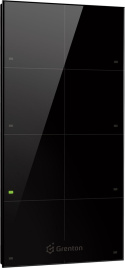 GRENTON Panel dotykowy szklany czarny 8-przyciskowy, natynkowy, TOUCH PANEL + 8B, TF-Bus, black | TPA-208-T-01