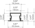 KLUŚ Profil led PDS-NK 1m 2m 3m lakier ral9010 | C1588L9010OD (A01588L10OD)