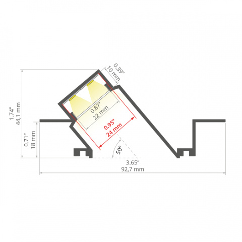 KLUŚ Profil led DIPOK-US lakier RAL9010 3m | H1233L9010OD_3 (A01233L10OD_3) KLUŚ Profil led DIPOK-US lakier RAL9010 3m | H1233L9010OD_3 (A01233L10OD_3)
