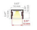 KLUŚ Profil led PDS-4-PLUS 1m 2m 3m surowy | C1263NA (A01263N)