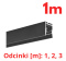 KLUŚ Profil led PDS-ZMG 1m 2m 3m czarny anoda e6-k7 | C1418K7 (A01418A07)