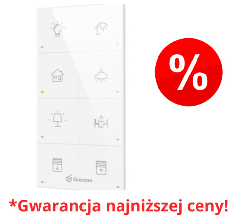 GRENTON Panel dotykowy szklany biały ikonowy 8-przyciskowy natynkowy, TOUCH PANEL +8B, TF-Bus, CUSTOM ICONS white | TPA-408-T-02 GRENTON Panel dotykowy szklany biały ikonowy 8-przyciskowy natynkowy, TOUCH PANEL +8B, TF-Bus, CUSTOM ICONS white | TPA-408-T-02