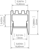 KLUŚ Profil led PDS-ZMG 1m 2m 3m czarny anoda e6-k7 | C1418K7 (A01418A07)